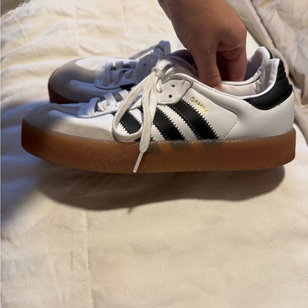 Adidas White/Black Sambaes Classic Sneakers - Picture 2 of 4